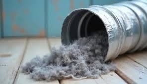 Lint removed from a dryer vent