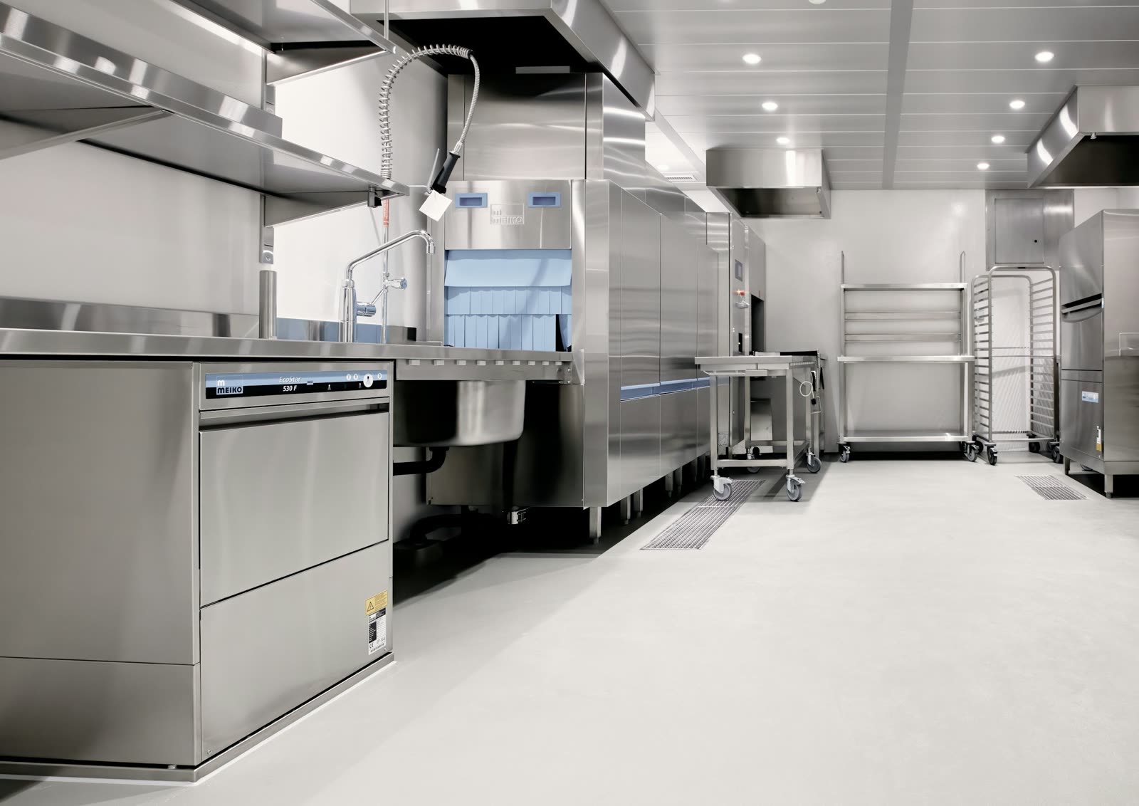 Stainless steel commercial kitchen
