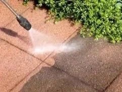 Pressure washing a patio
